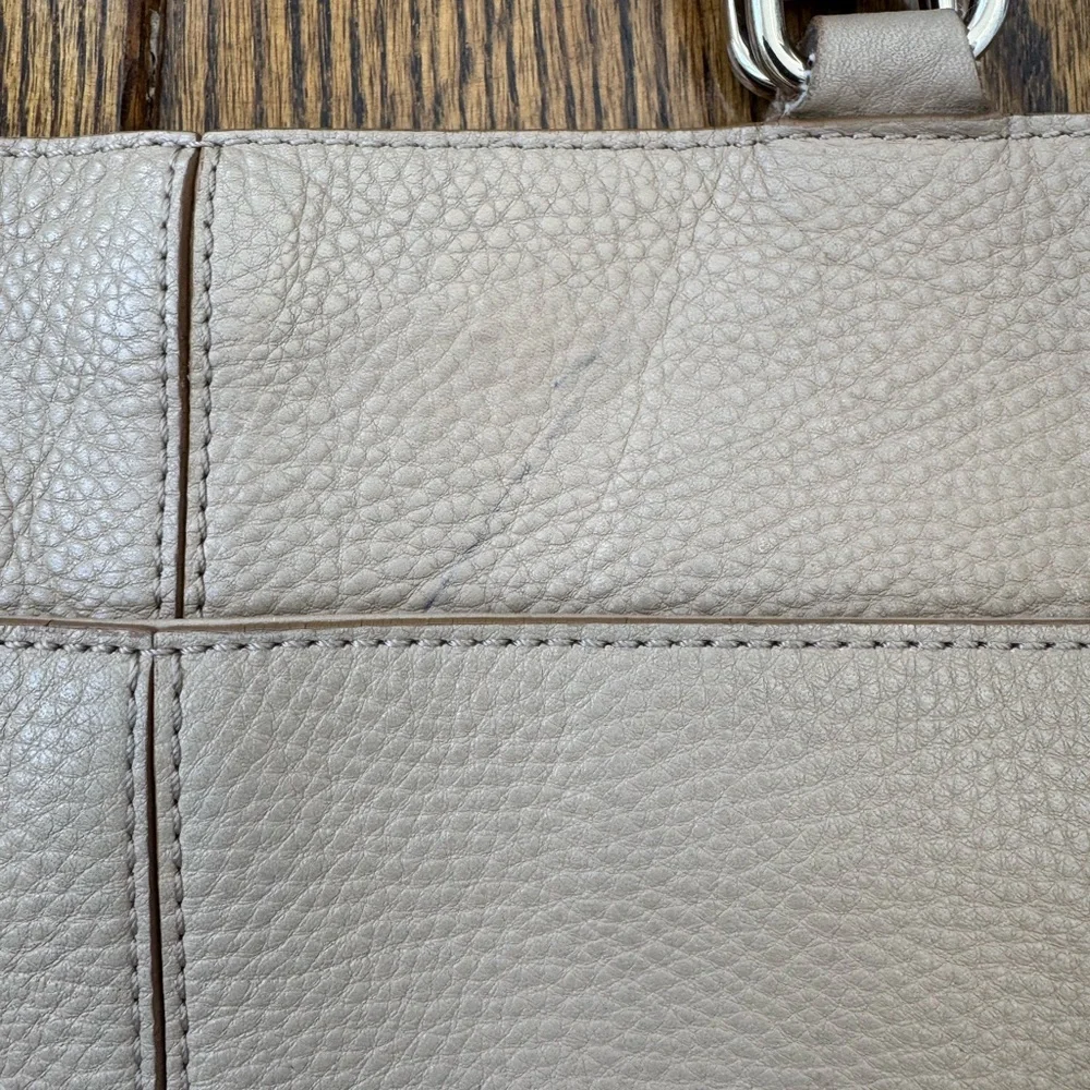 Cole Haan Elegant Beige Leather Tote Bag